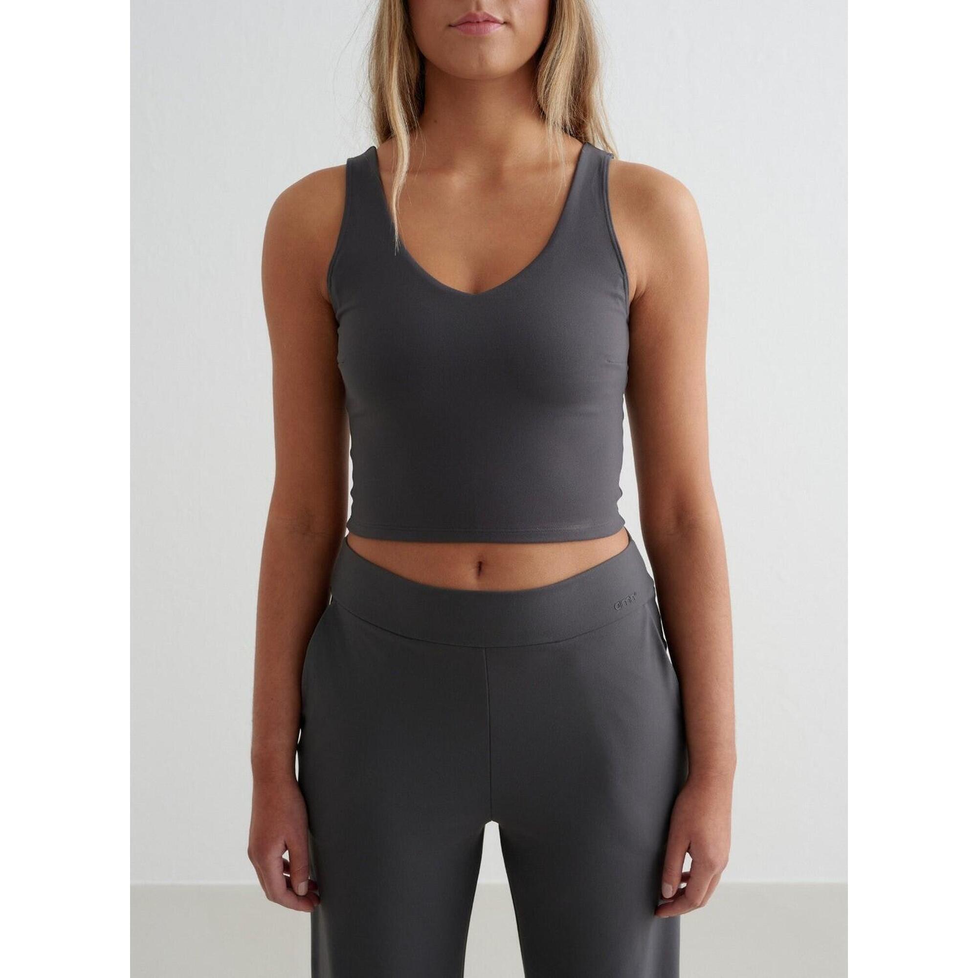 Aim'n - Femme Soutien-gorge De Sport À Col En V Bralette Grijs Foncé - Brassière - Gris - 40 M - Decathlon
