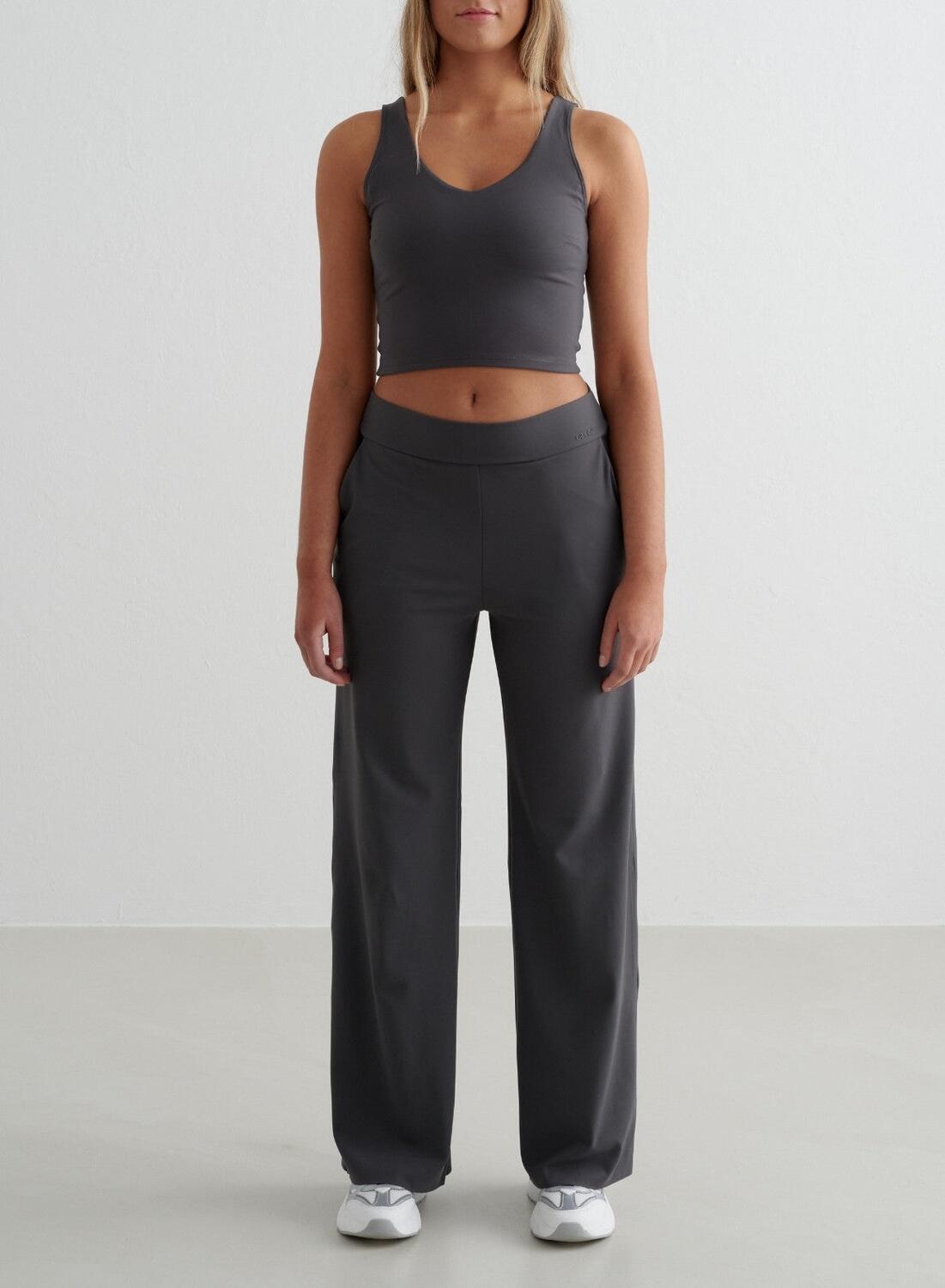 Femme Soutien-gorge de sport à col en V Bralette Grijs Foncé 3/4