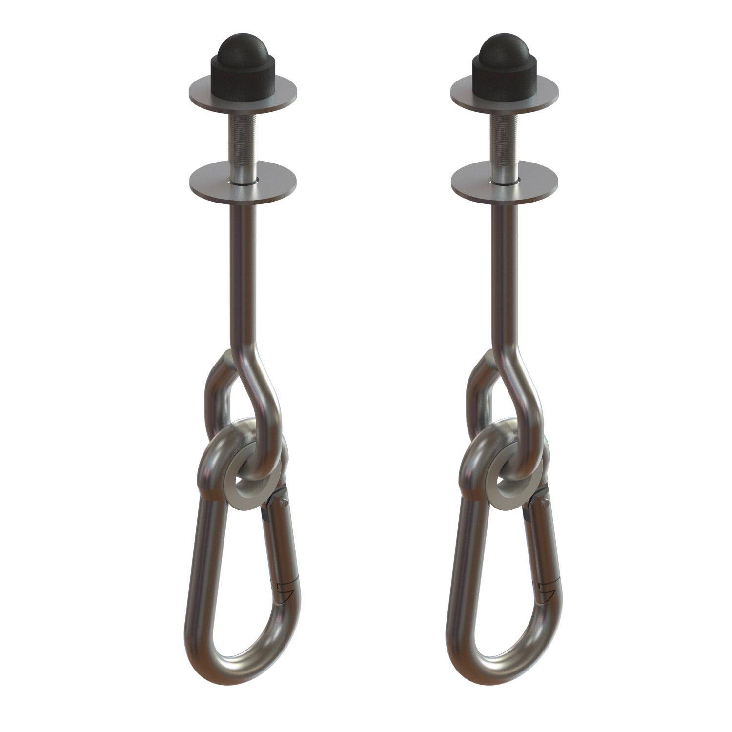 Trigano - 2 Crochets Avec Mousquetons Pour Poutre Diamètre 80 Mm - Balançoire - Gris - Taille Unique - Decathlon