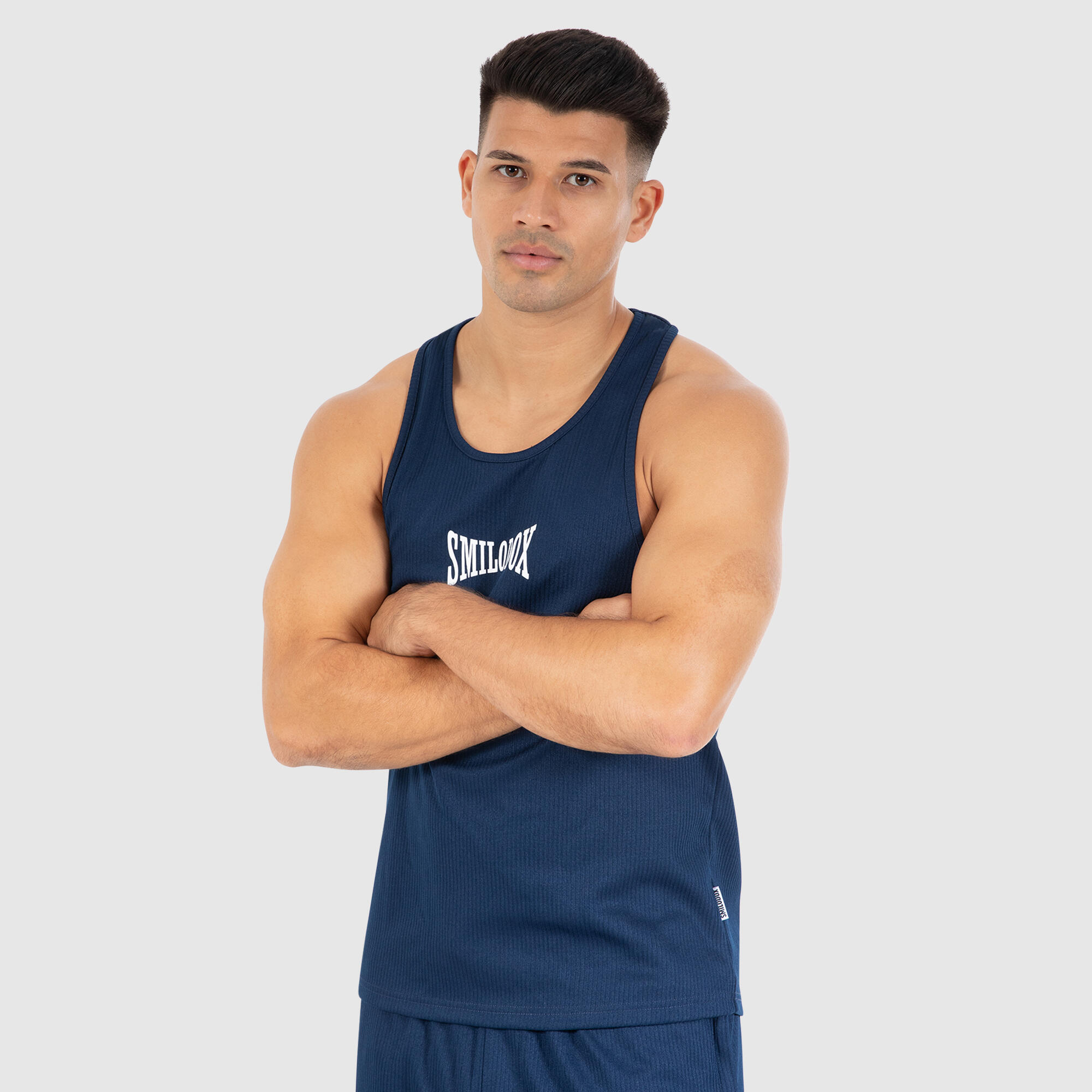Herren Stringer Top Classic Ripp Blau 2/6