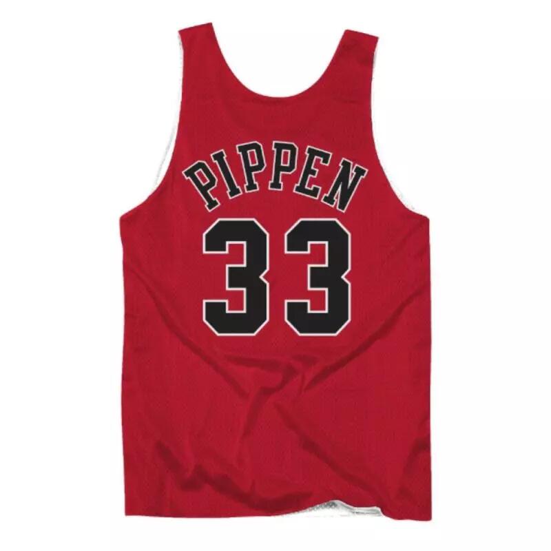 Maillot NBA Réversible Scottie Pippen Chicago Bulls Mitchell & ness Rouge 2/3