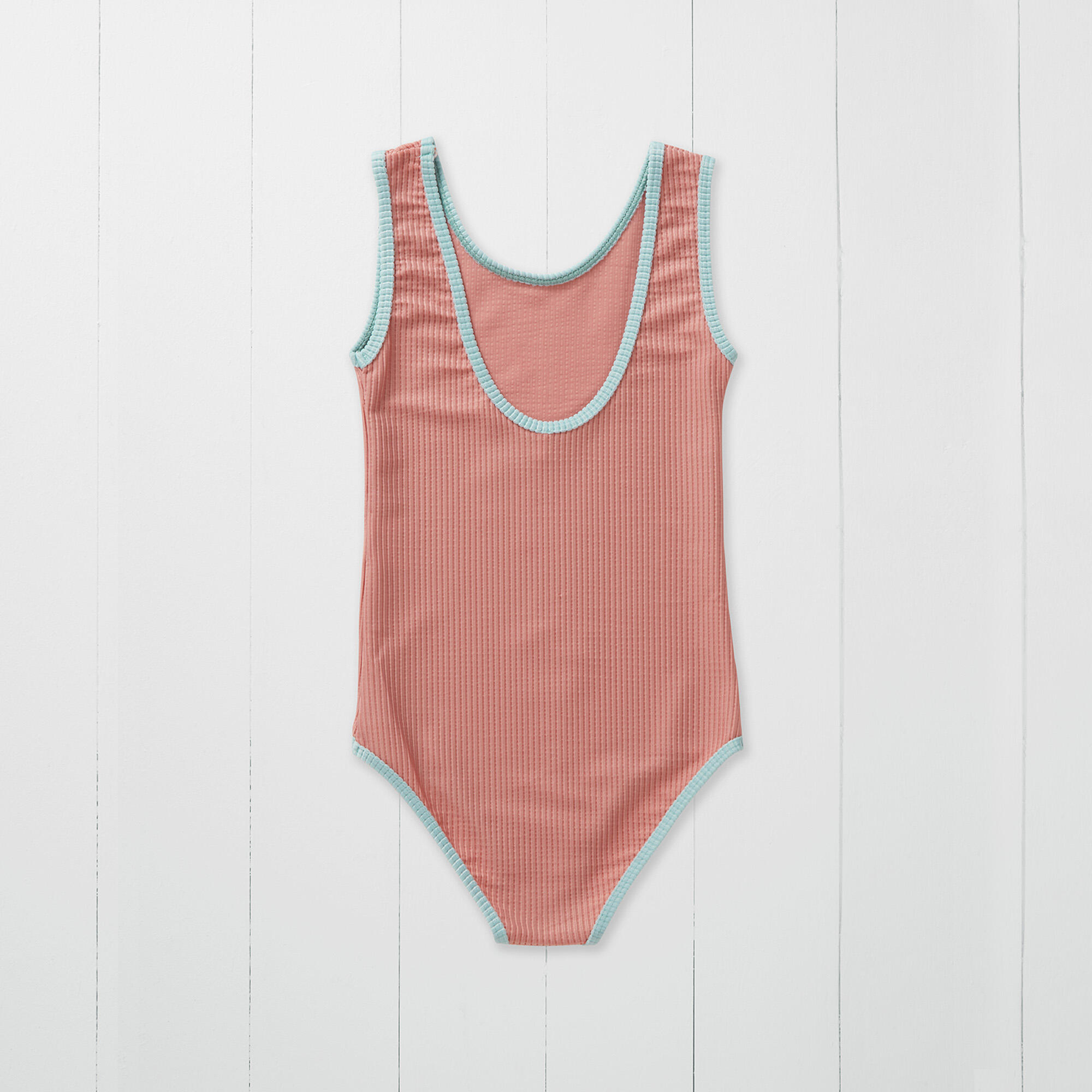 Rose Ribbed Kids Swimsuit 2/2