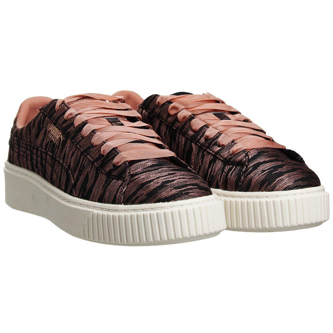 PUMA Puma Basket Platform VR Womens Pink/Black Trainers