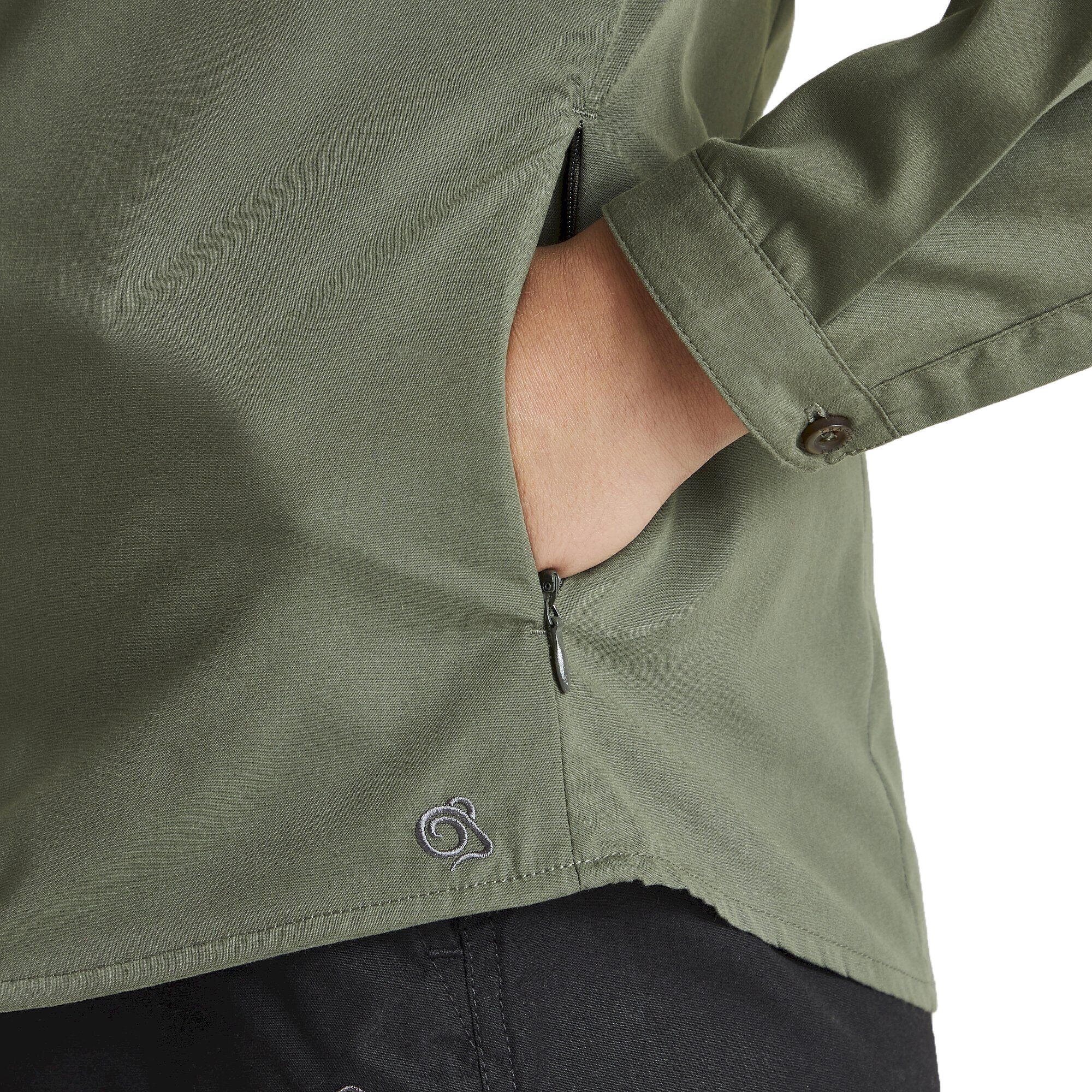 Camicia Manica Lunga Donna Craghoppers Expert Kiwi Verde Cedro Scuro 3/5