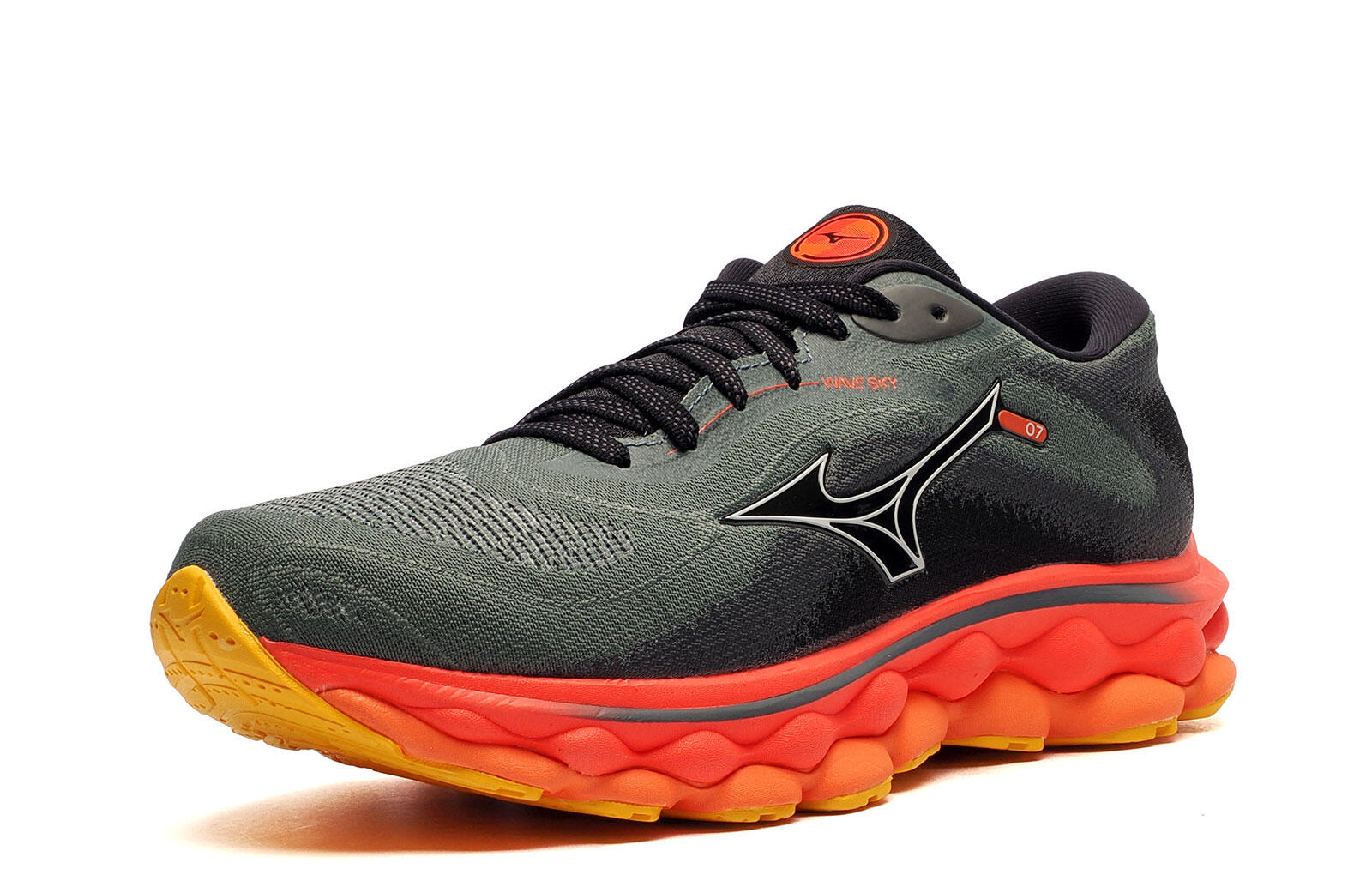 Chaussures Mizuno Wave Sky 7 gris confortables pour trail 2/5