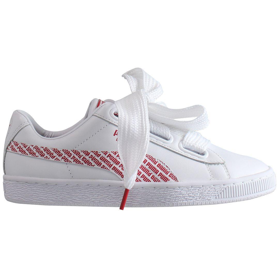 PUMA Puma Basket Heart AOP Womens White Trainers