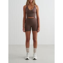 Femme Yoga Short Mini Sans Couture Jaune Clair