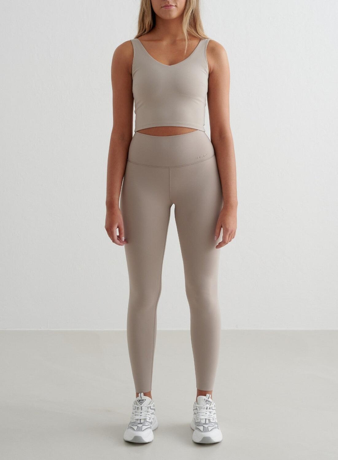 Femme Soutien-gorge de sport à col en V Bralette Beige Foncé 3/4