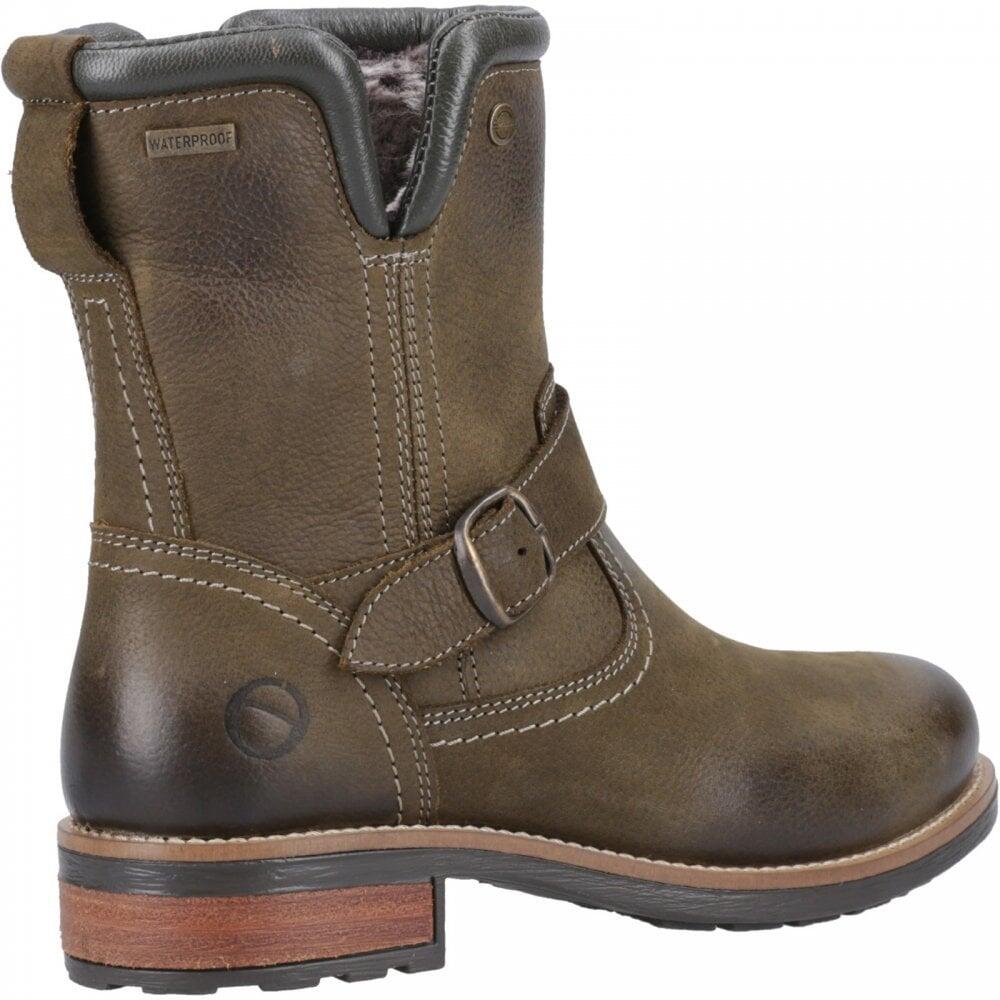 Cotswold Kinsham | Khaki | Waterproof | Ladies Zip-up Biker Boots COL: 4/7