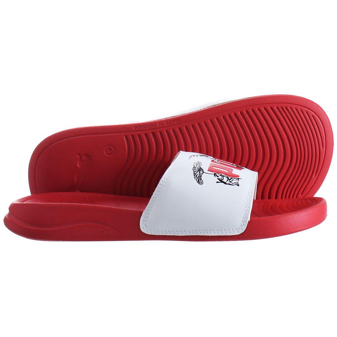 Puma Popcat Tokyo Mens White/Red Sliders 2/5