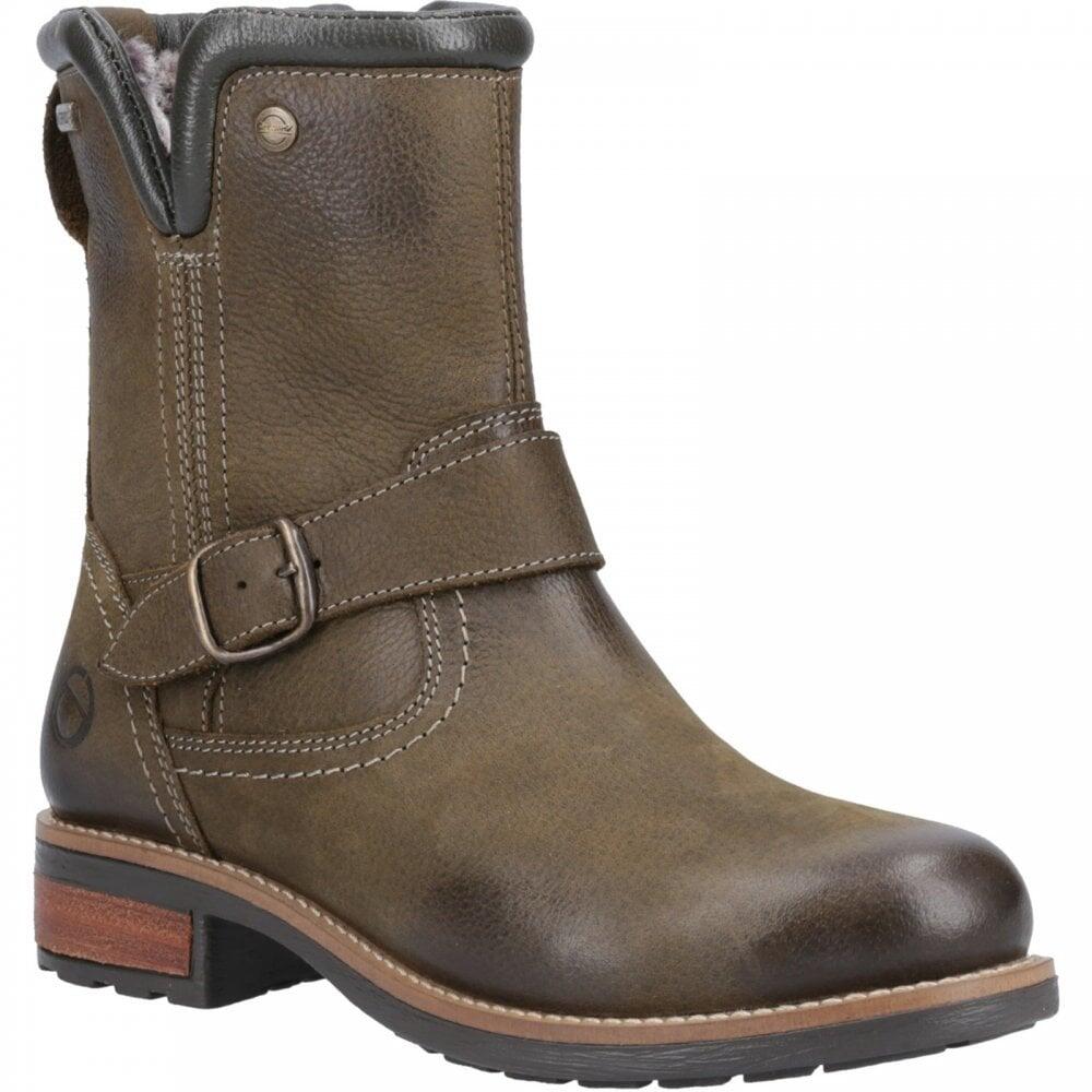 Cotswold Kinsham | Khaki | Waterproof | Ladies Zip-up Biker Boots COL: 3/7