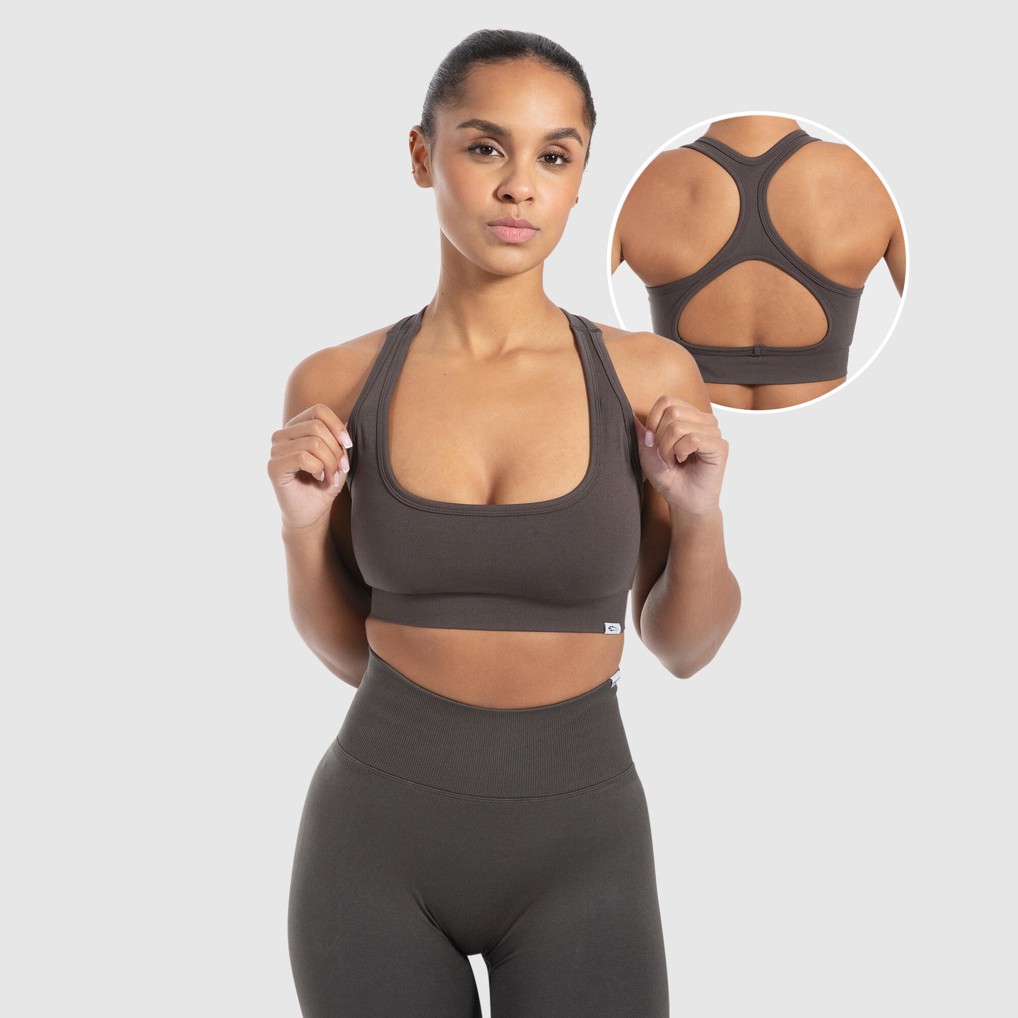 SMILODOX Damen Sport BH Louisa Dunkelgrau