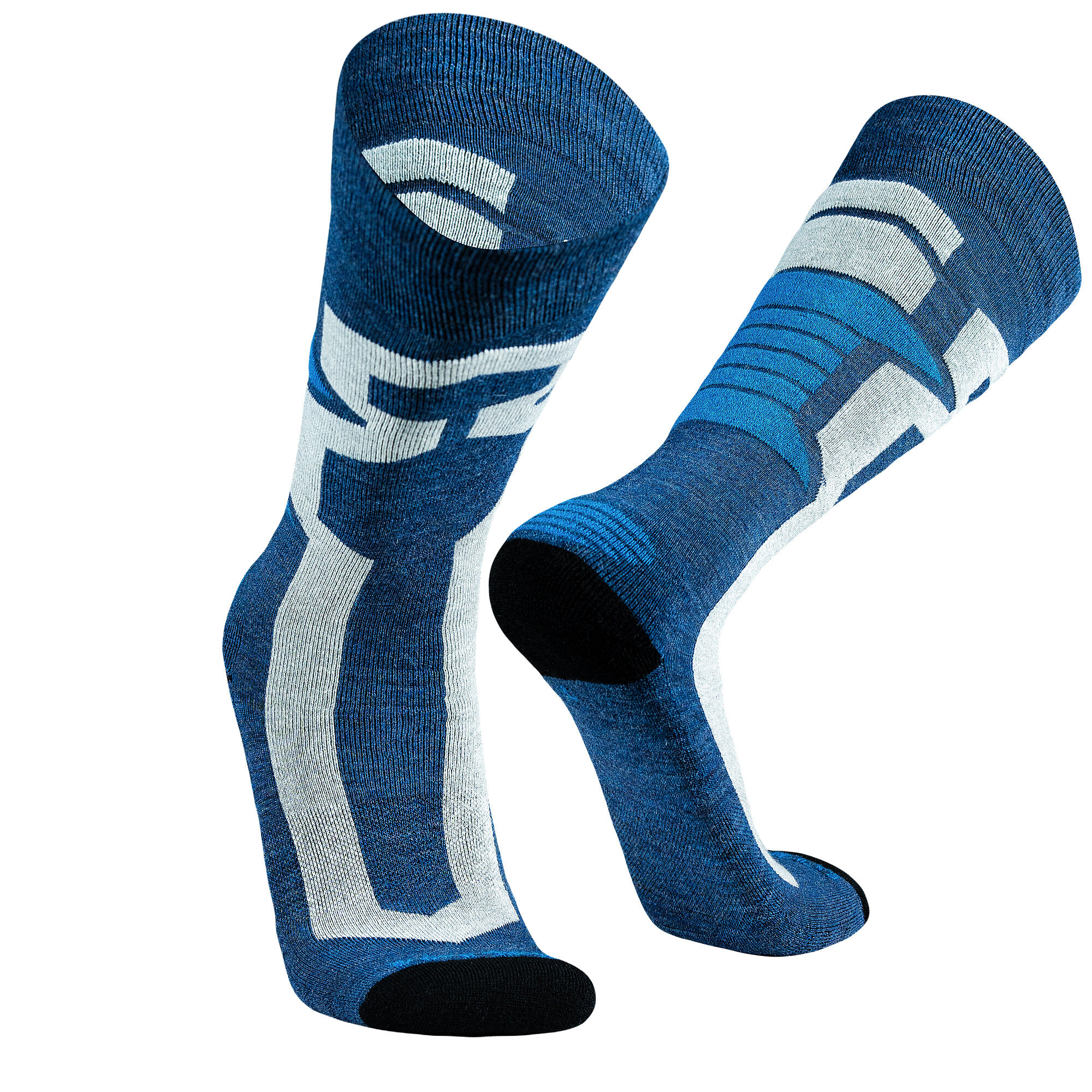 Andina Outdoors - Alpaga Mérinos Chaussettes De Ski, Skiing Mi-bas Avec Rembourrage Femmes Hommes - Chaussettes - Bleu - Decathlon