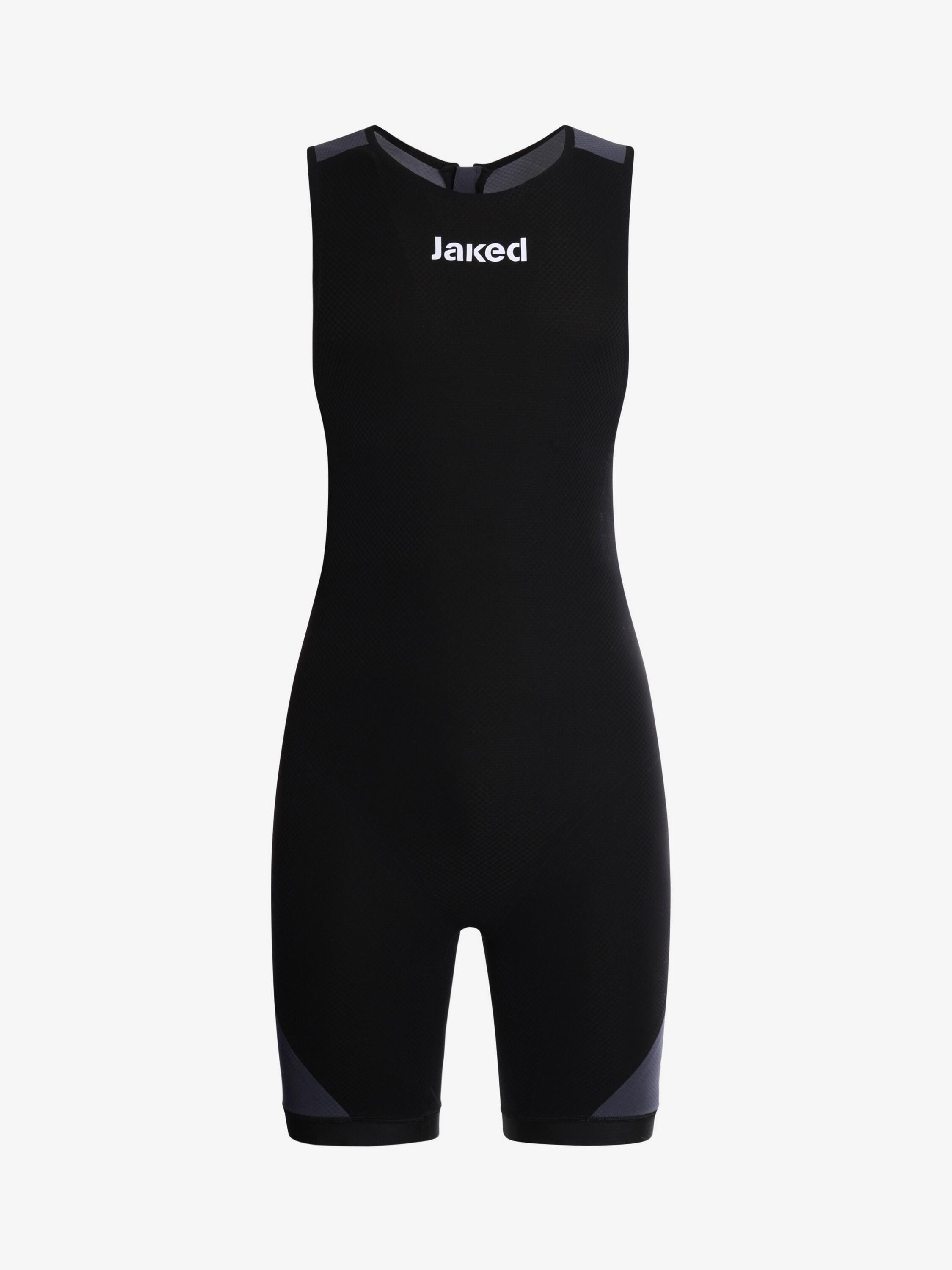 JAKED Traje de triatlón de competición de poliamida negro y gris para hombre