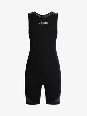 Schwarz-roter Triathlon-Rennanzug aus Polyamid für Herren