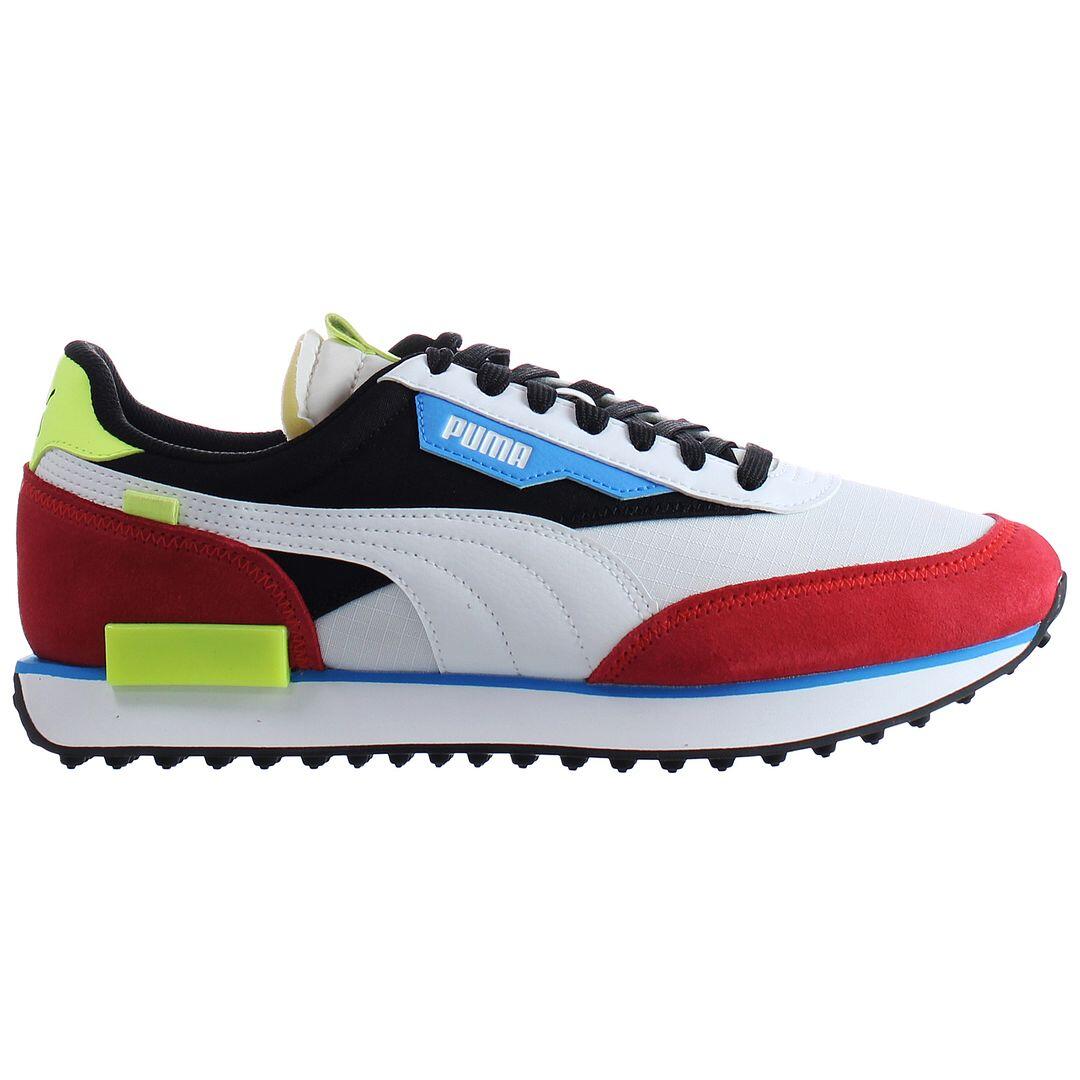 Puma Future Rider Play On Mens White/Red Trainer 4/5