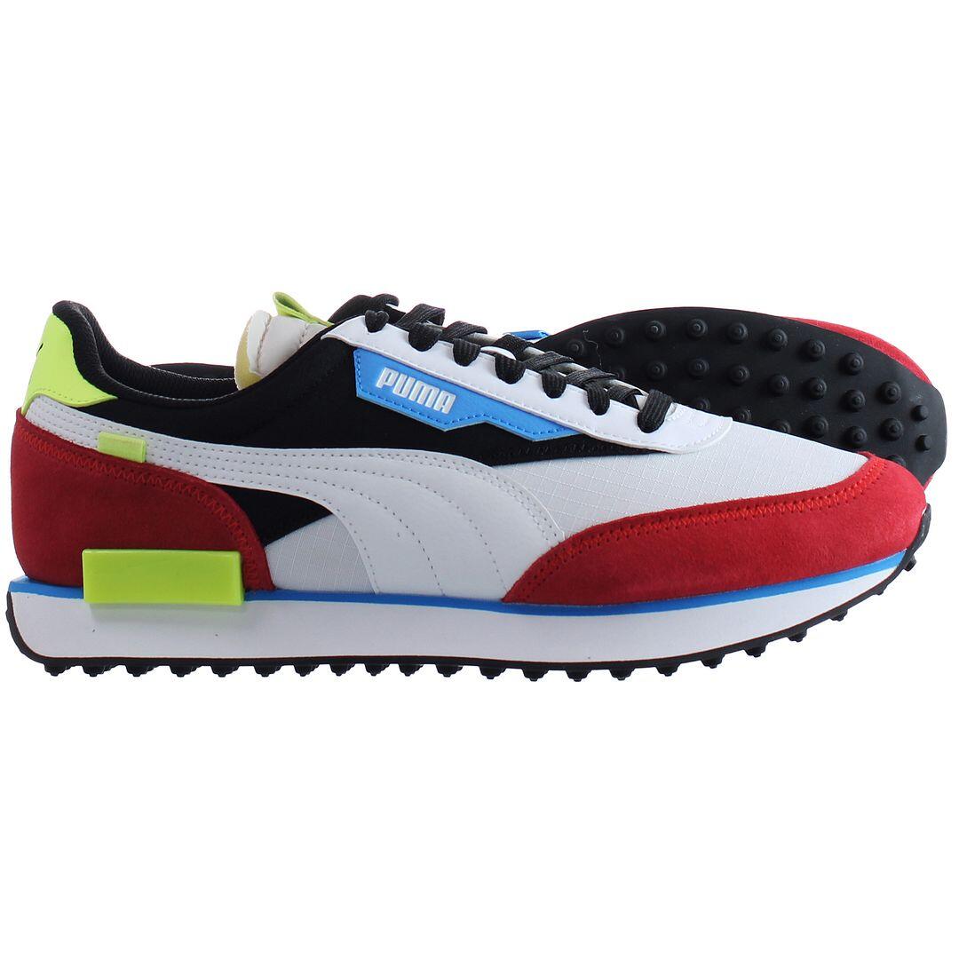 Puma Future Rider Play On Mens White/Red Trainer 3/5