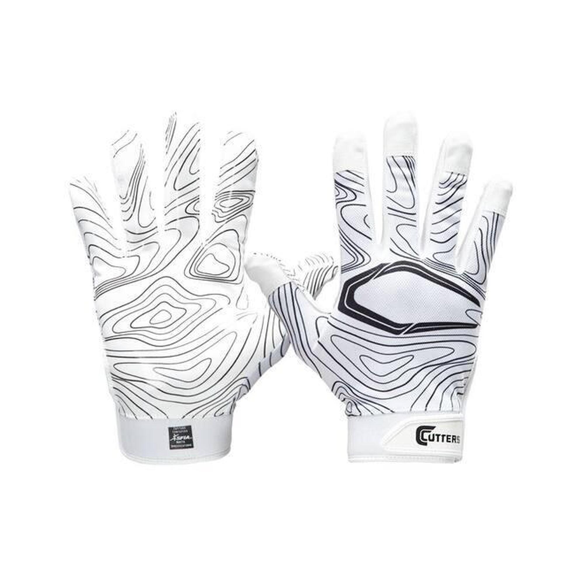 Cutters - Cutters S150 Game Day Receiver Topo Youth S/m White - Gants Football Américain - Blanc|multicolore|noir - S-m - Decathlon