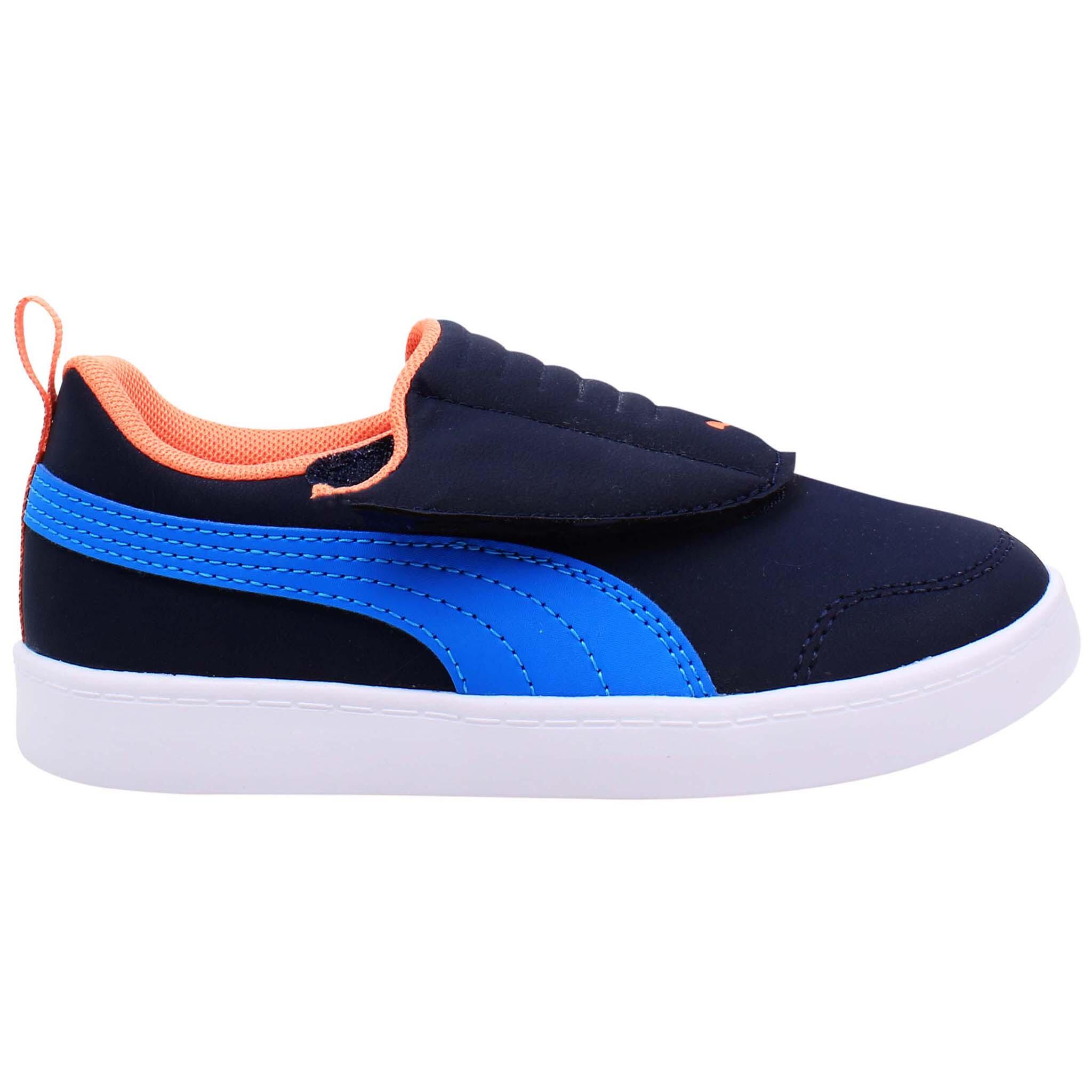 Puma Courtflex v2 Padded V Kids Navy Trainers 2/5