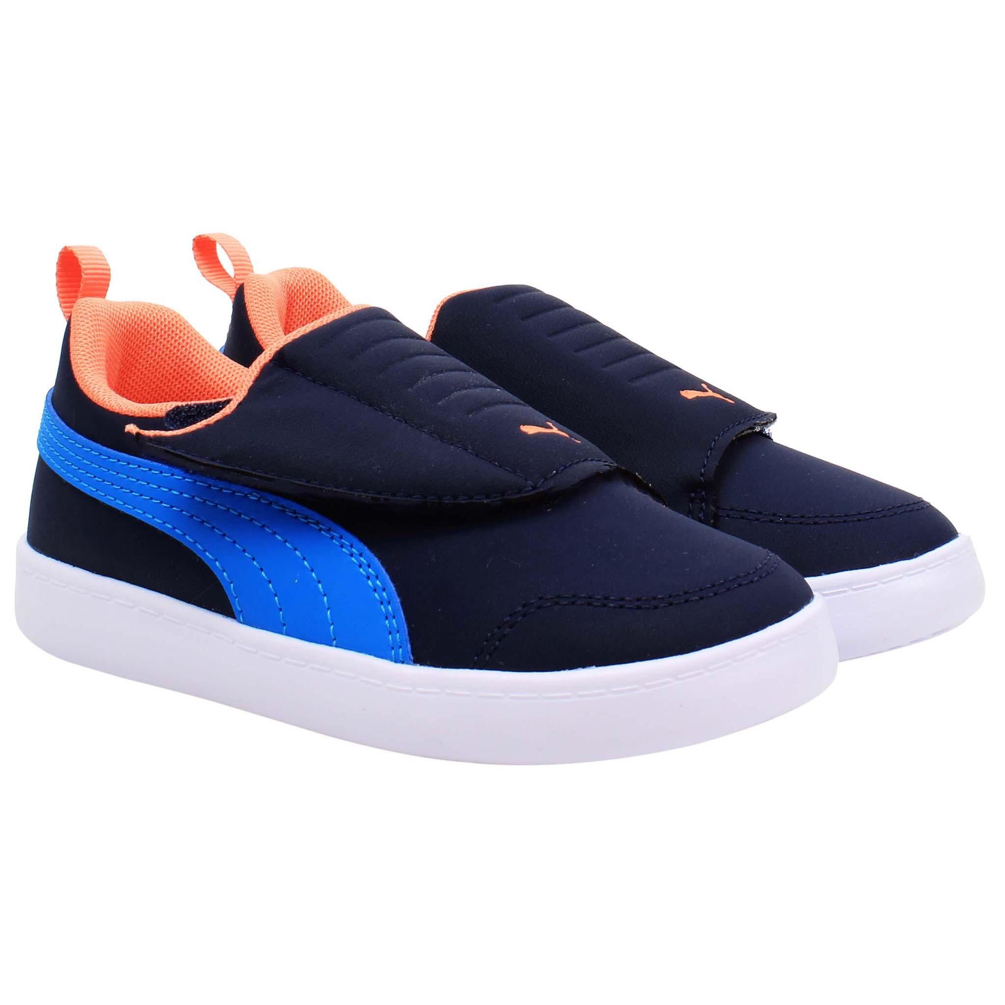 Puma Courtflex v2 Padded V Kids Navy Trainers 4/5