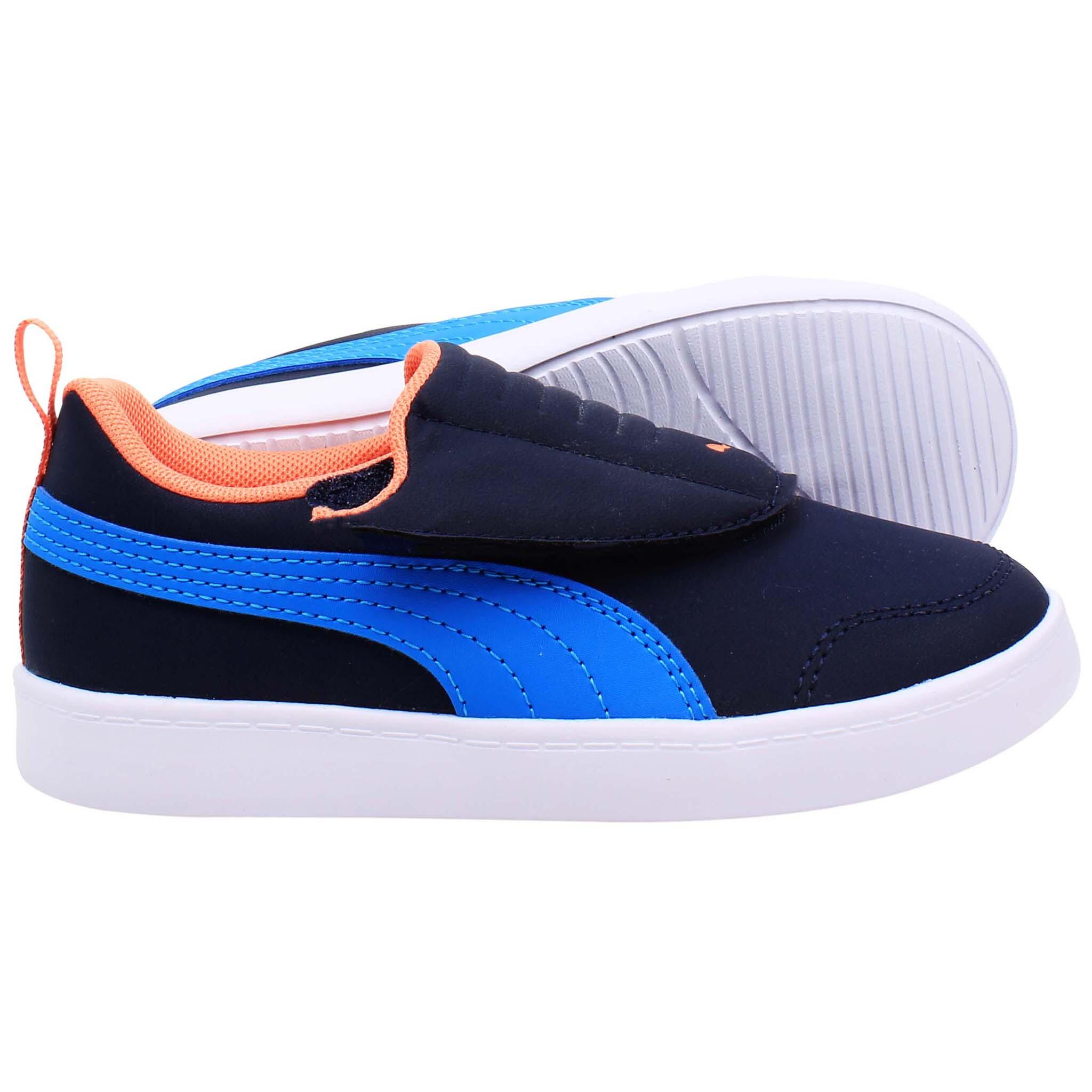 Puma Courtflex v2 Padded V Kids Navy Trainers 5/5