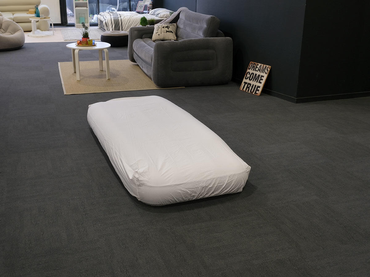 Pack matelas gonflable Downy gonfleur à pied 1 place  + Drap housse 2/5