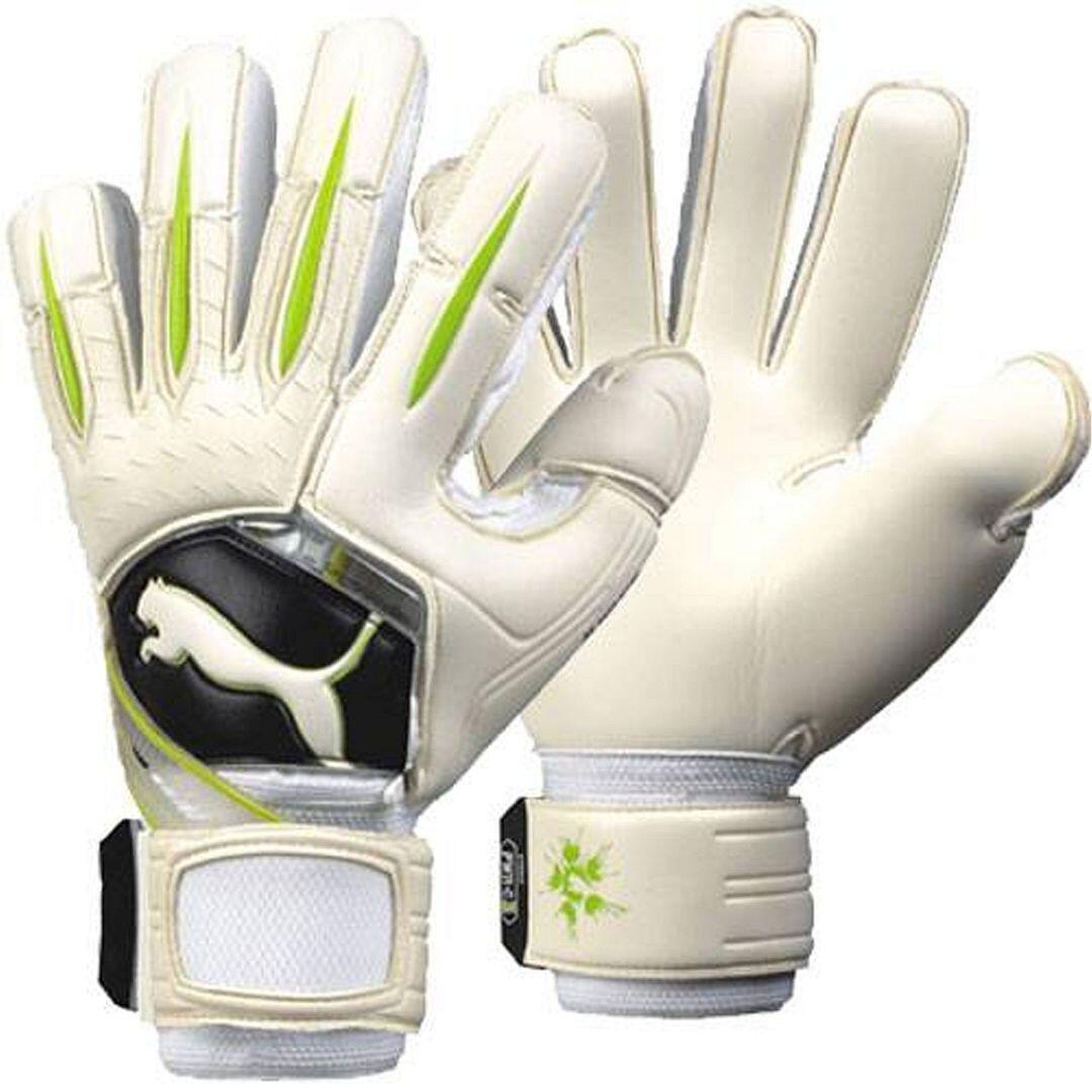 PUMA Puma Power Cat 1.10 Protect Mens White/Green Goalkeeper Gloves