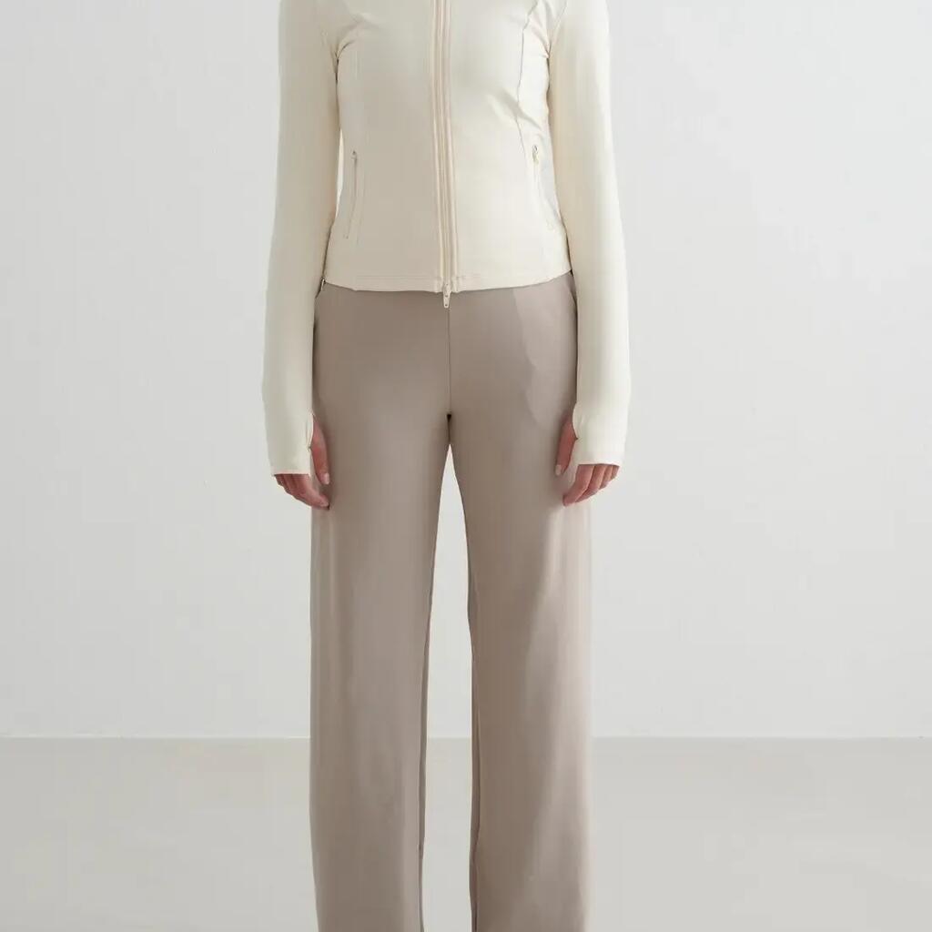 Women's Pants High-Waisted Relaxed Wide-Leg Sense Dark Clay