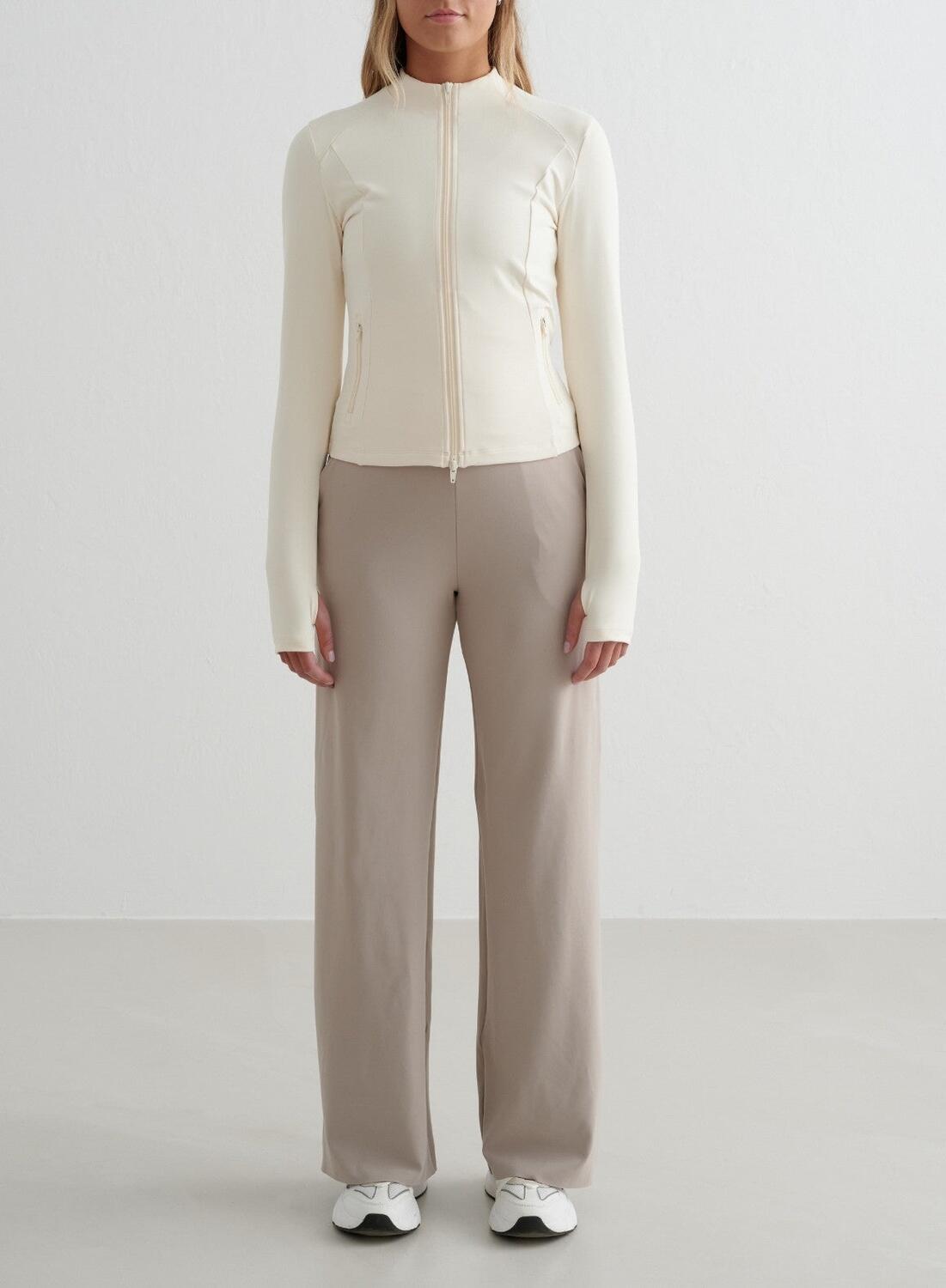 AIM'N Dames Yoga Broek met Wijde Pijpen Donkerbeige