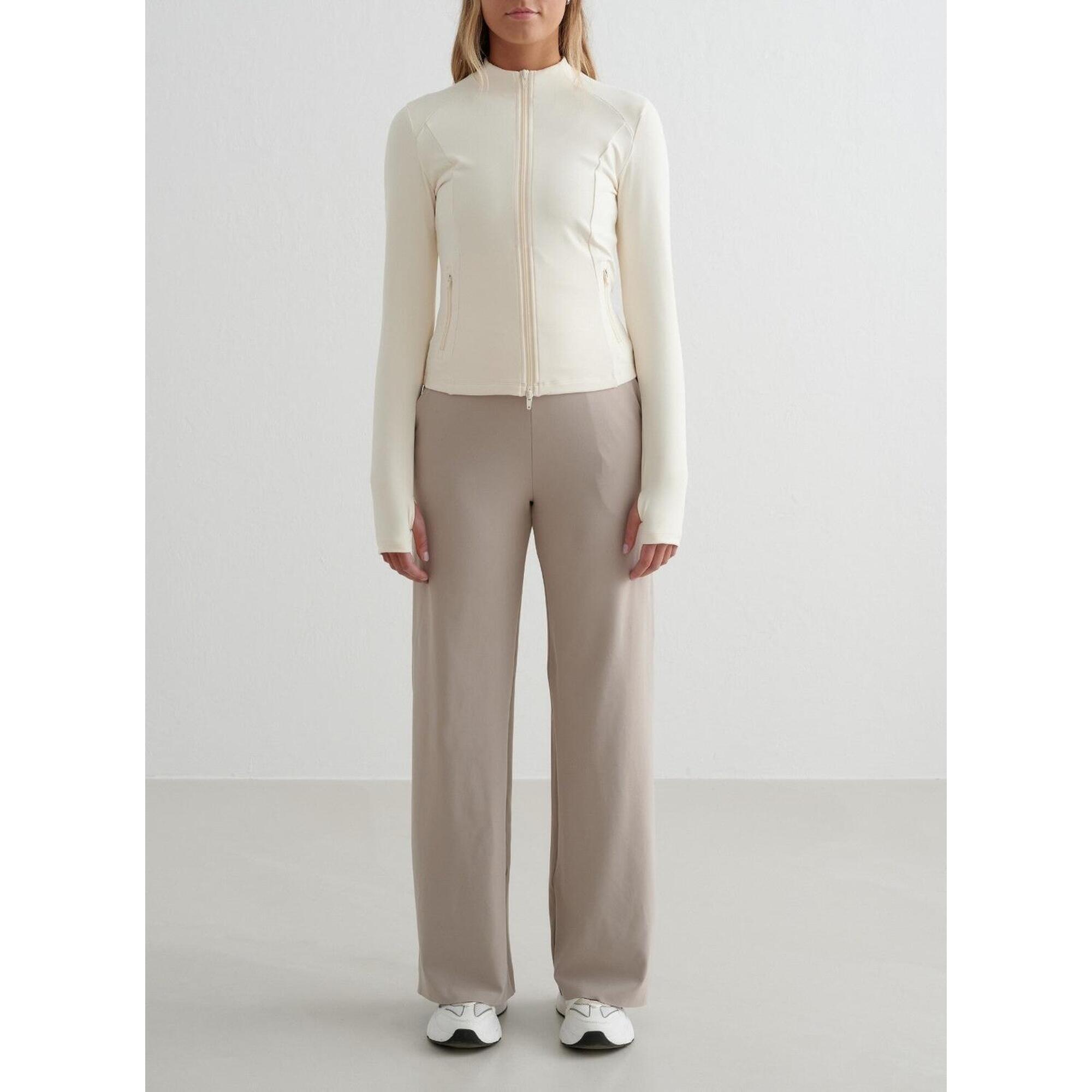 Aim'n - Femme Yoga Pantalon À Jambe Large Beige Foncé - Pantalons - Beige - 38 S - Decathlon