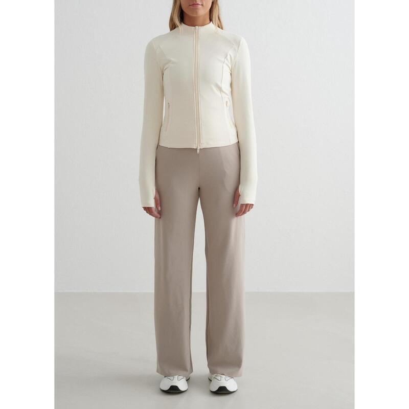 Femme Yoga Pantalon à Jambe Large Beige Foncé