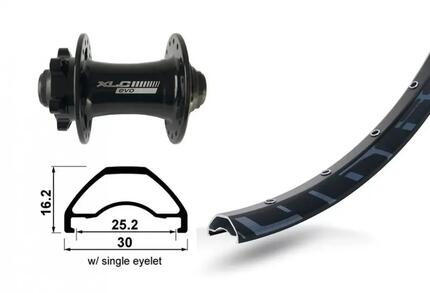 Roue avant 6 vis XLC TA-15 Rodi Ready 25 D.32T.100 V6.5 A/Oe.