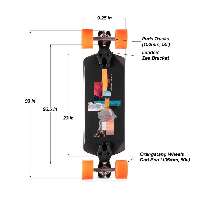 Loaded Complete Fathom 33" - Skateboard Complet - 105mm / 80A - Negru, Material