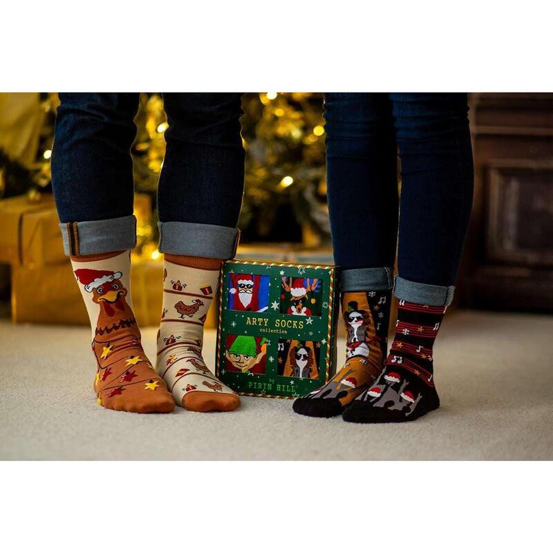 Sosete din bumbac de Craciun Arty Socks Om de Zapada Rocker Negru