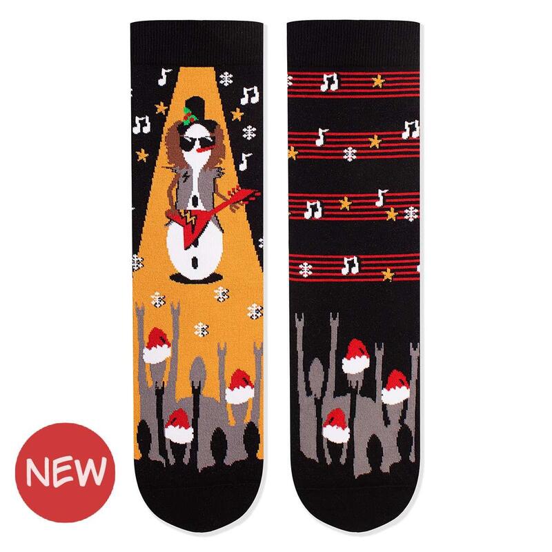 Sosete din bumbac de Craciun Arty Socks Om de Zapada Rocker Negru