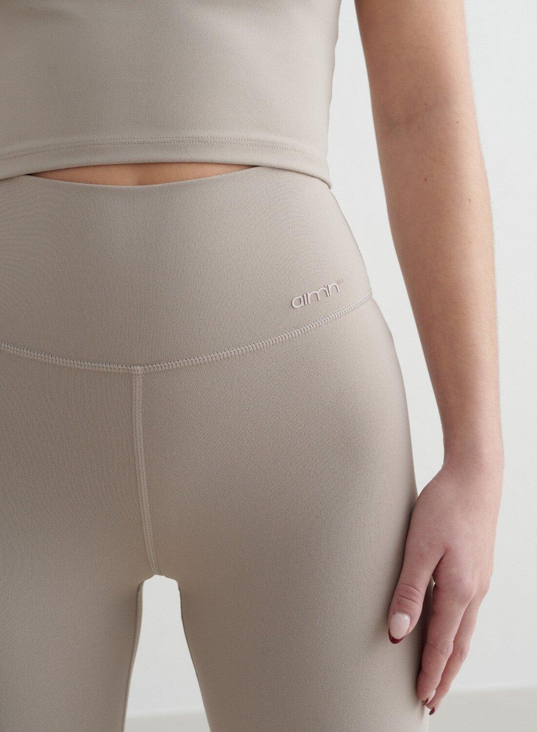 Donna Leggings Petite Svasata Traspiranti Beige Scuro 4/4