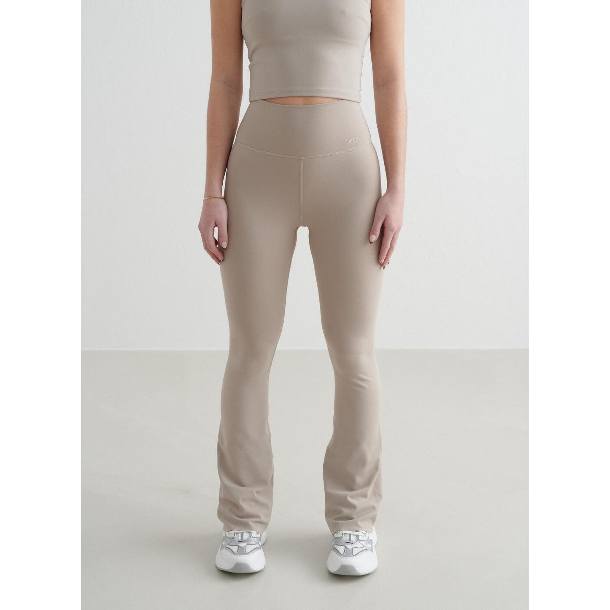 Aim'n - Femme Yoga Leggings Petite Évasé Évacuation De L'Humidité Beige Foncé - Legging - Beige - 40 M - Decathlon