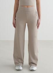 Femme Yoga Pantalon Petite à Jambe Large Beige Foncé