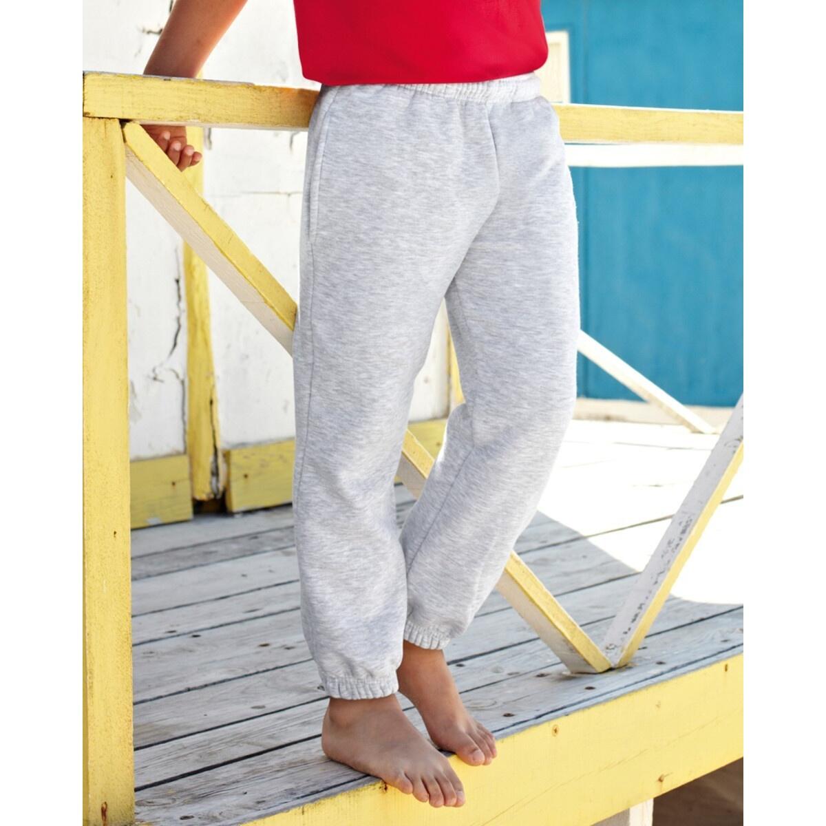 Kids Unisex Premium 70/30 Jog Pants / Jogging Bottoms (Pack of 2) (Heather Grey) 2/2