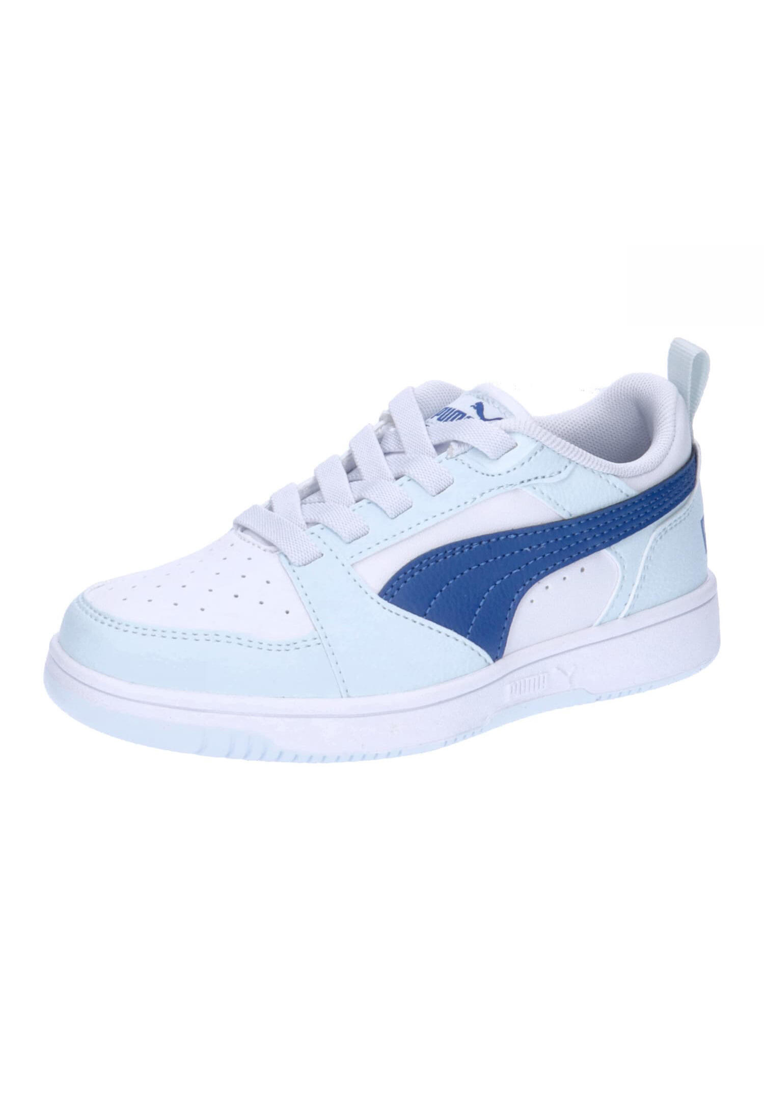 Puma Rebound V6 Lo AC PS Unisex Kinder Sneaker 396742 10 weiss blau 7/7