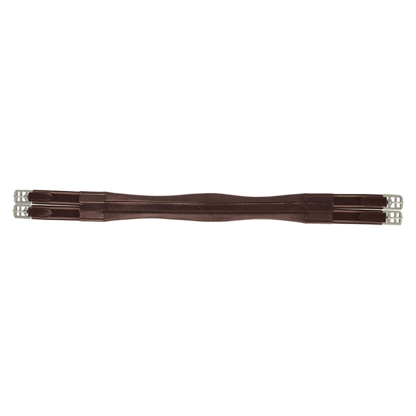 HY COMFORT Leather Padded Double Elasticated Atherstone Girth (Brown)