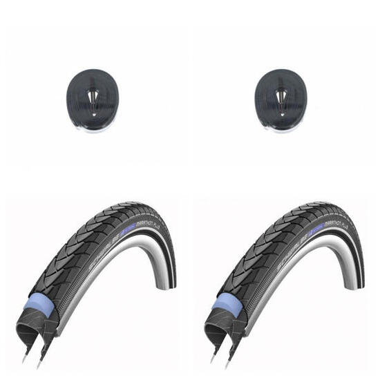 Schwalbe 2x Reifen Drahtreifen MARATHON PLUS 28x1.50 + 2x Schwalbe Schlauch D...