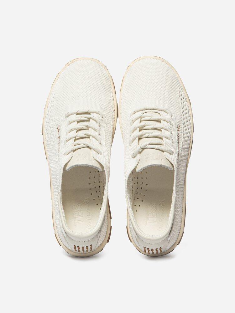 Tennis toile Femme - JAZARIA Blanc Naturel 3/4