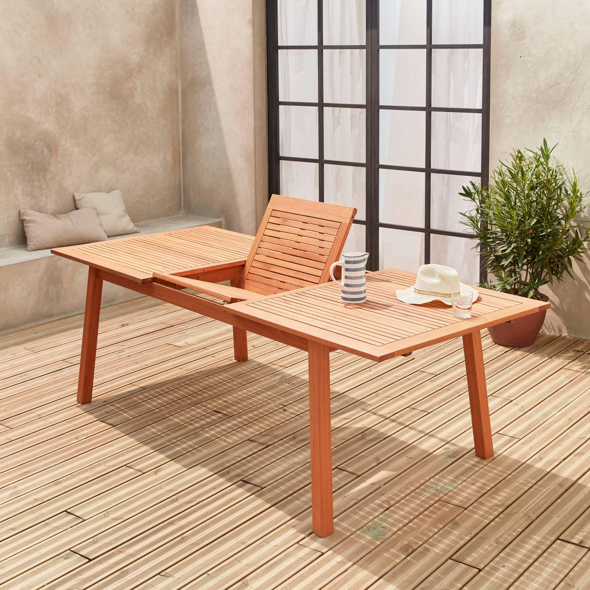 Mesa de jardim em madeira com capacidade 8 a 10 pessoas, Madeira 2/6