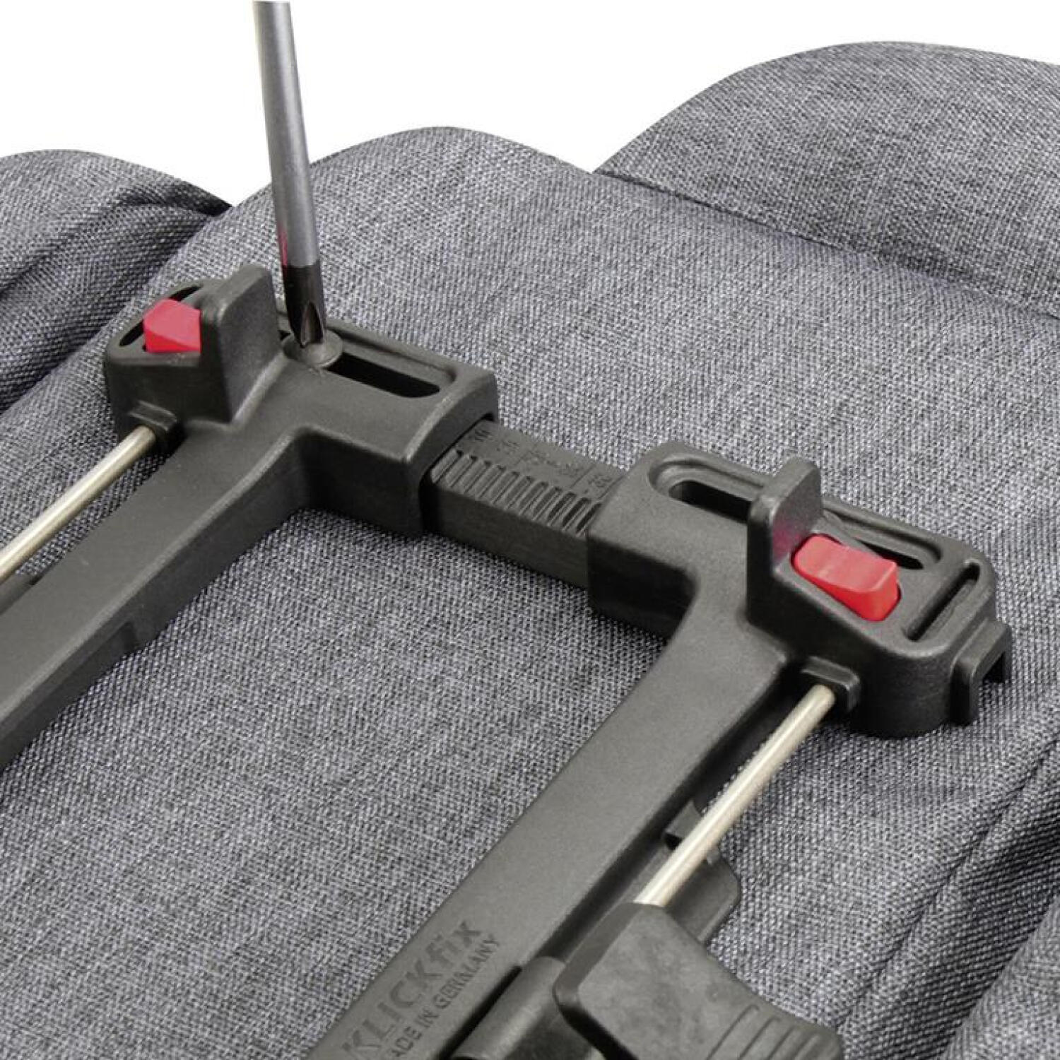 KlickFix Zubehörhalter UNIKLIP 2 schwarz für Gepäckträgermontage Größe 3,7x22... 3/5