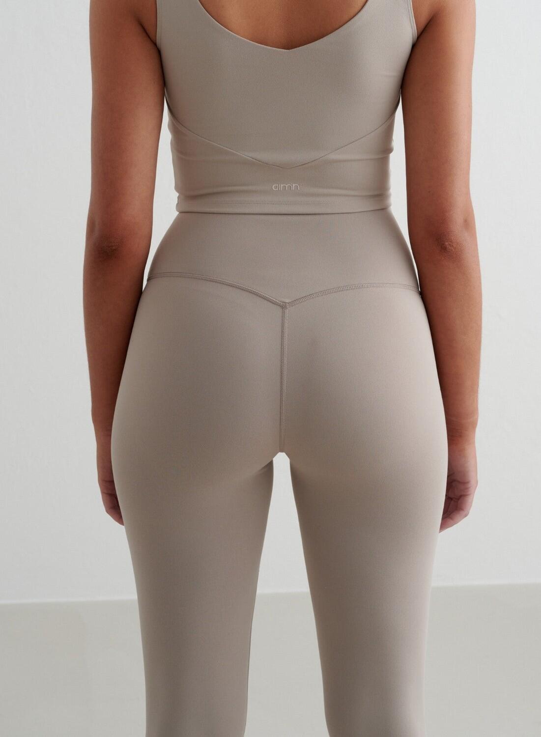 Femme Leggings Évacuation de l'humidité Résistant au Squat Beige Foncé 3/6