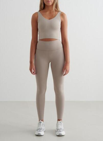 Femme Leggings Évacuation de l'humidité Résistant au Squat Beige Foncé
