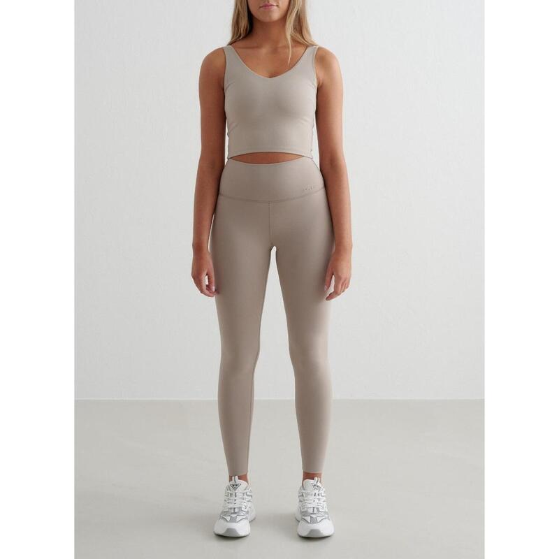 Femme Yoga Leggings Évacuation de l'humidité Résistant au Squat Beige Foncé