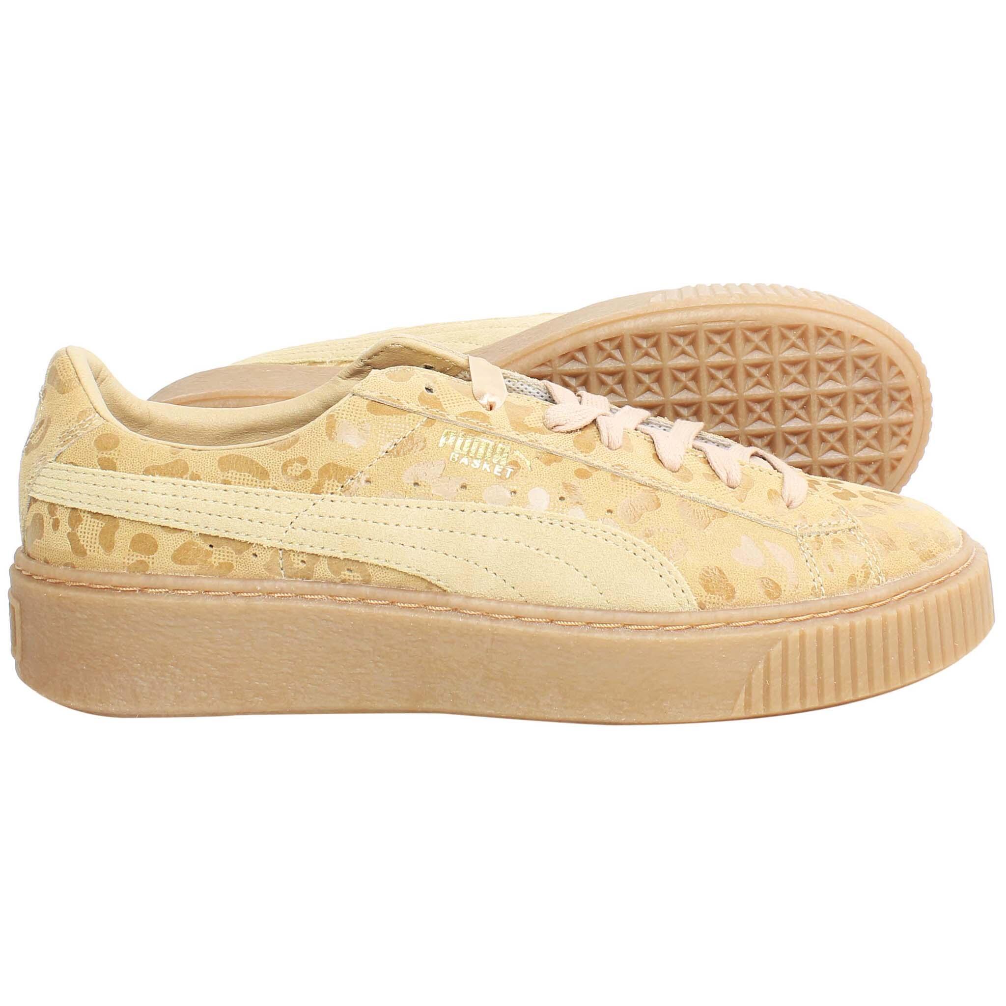 Puma Basket Leopard Womens Brown Platform Trainers 1/5