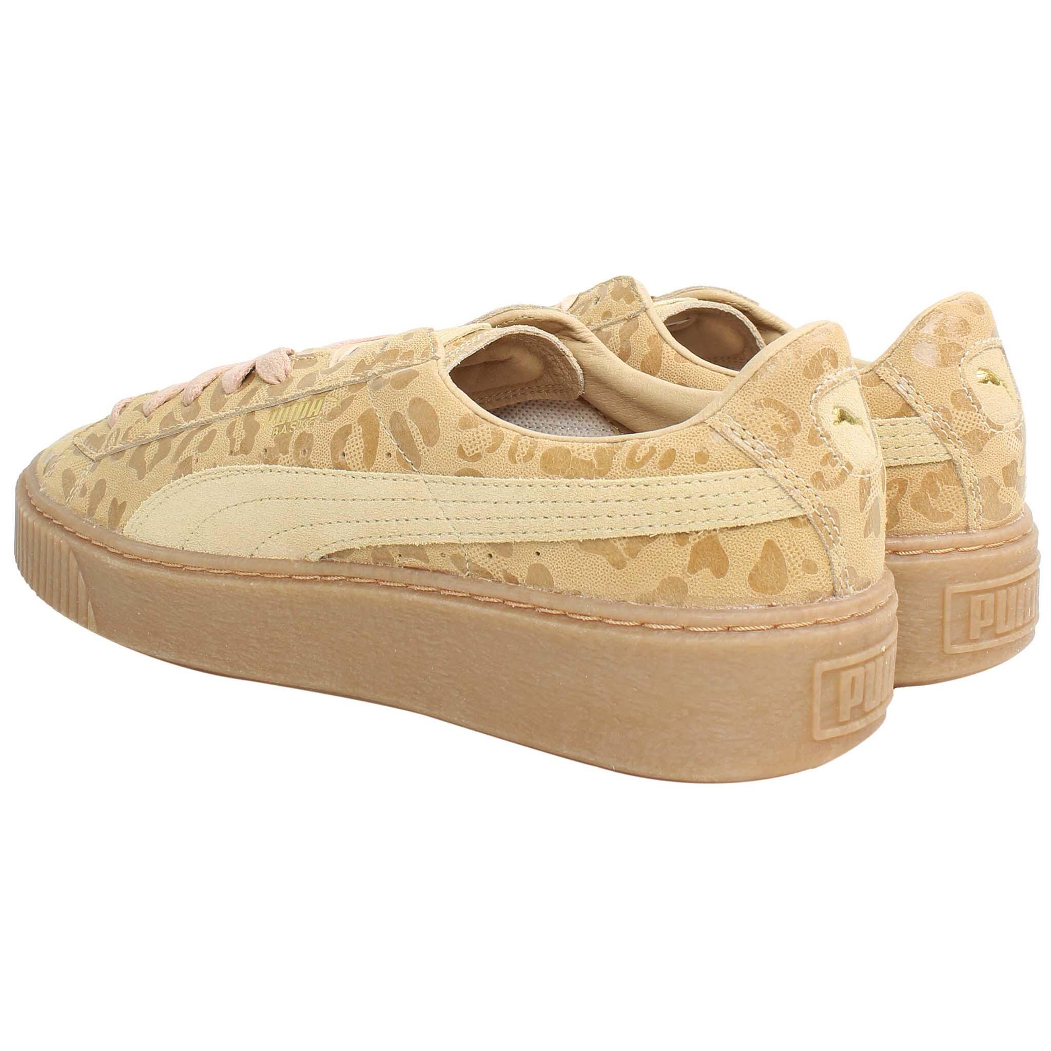 Puma Basket Leopard Womens Brown Platform Trainers 5/5